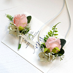2 stücke 2 stil seide tuch imitation rose corsage boutonniere&nbsp;AJEW-CP0001-61B