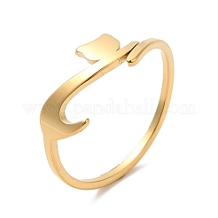 Anillo ajustable de acero inoxidable 304 con baño de iones (IP) para mujer.&nbsp;RJEW-M149-34G