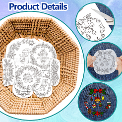 4 feuille de motifs de broderie bâton et point de 11.6x8.2 pouces&nbsp;DIY-WH0455-210