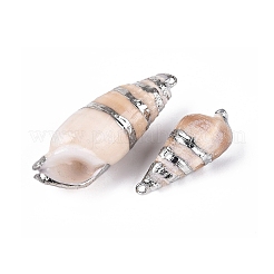 Grandi ciondoli in conchiglia naturale galvanizzata&nbsp;SSHEL-Q100-02P
