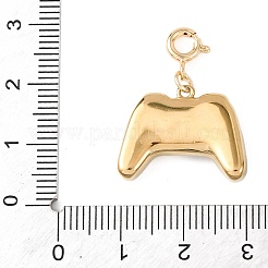 304 Edelstahl Emaille & Strass Anhänger Dekorationen&nbsp;STAS-D205-08B-G