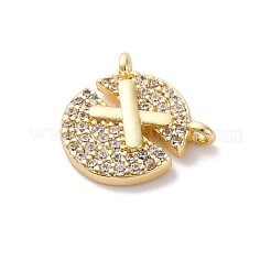 Pendentifs avec zircon cubiques à micro-pavés en laiton&nbsp;KK-K406-02G