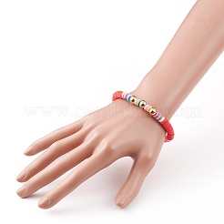 7pcs Regenbogen-Fimo-Heishi-Perlen-Stretch-Armbänder-Set&nbsp;BJEW-JB05889