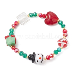 Galvanisieren glasgeperlt Stretch-Armbänder&nbsp;BJEW-MZ00195