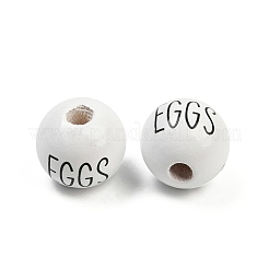 Perles européennes en bois peint&nbsp;WOOD-F017-09B