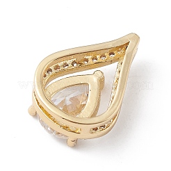 Dia-Charms mit Gestellbeschichtung aus Messing mit Mikropavé-Zirkonia&nbsp;KK-E003-20G-03