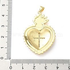 Pendentifs avec zircon cubiques à micro-pavés en laiton&nbsp;KK-I379-03G-B