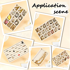 12 Gitter Rechteck Holz mit Samt bedeckt Schmuck Schmuck Display Tabletts&nbsp;AJEW-WH20054-062F-01