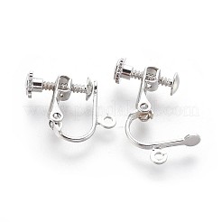 Clip-On-Ohrring-Zubehör aus plattiertem Messing&nbsp;KK-P169-01P