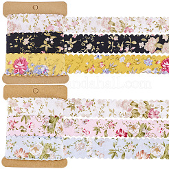 2 ensemble de rubans imprimés de fleurs en polyester de 2 couleurs&nbsp;OCOR-TA0002-65