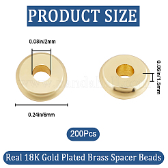 Perline distanziatrici in ottone da 200 pz&nbsp;KK-CN0002-74