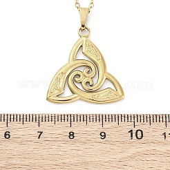 Wikinger-Triskelion-Knoten 304 Edelstahl-Anhänger-Halsketten&nbsp;NJEW-M096-32G