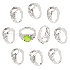 10 Stück verstellbare Messing-Pad-Ring-Einstellungen&nbsp;KK-CA0002-18
