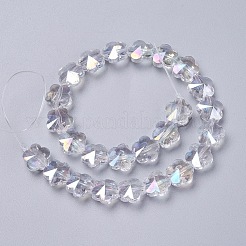 Chapelets de perles en verre électroplaqué&nbsp;EGLA-J148-A-AB01