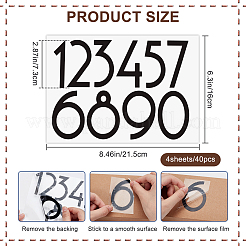 Nummer 0~9 Haustier selbstklebende reflektierende Briefkastenaufkleber&nbsp;DIY-WH20010-26C-02