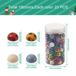 200 Stück Schima-Holz-Cabochons&nbsp;WOOD-CD0001-25