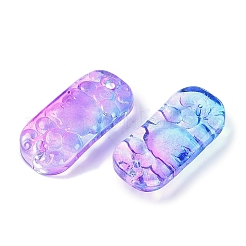 Breloques de connecteur en verre transparent peints à la bombe&nbsp;X1-GLAA-H035-06C
