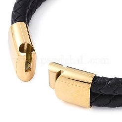 Mehrsträngige Armbänder aus Lederband mit runden Perlen und gemischten Steinen&nbsp;BJEW-A009-10G