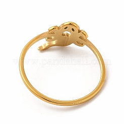 Anello da dito fantasma in acciaio inossidabile 201 con foro per le donne&nbsp;RJEW-K239-14G