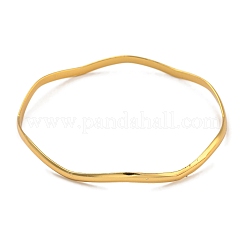 Juego de brazaletes de acero inoxidable 202 con revestimiento al vacío de PVD de 7 pieza&nbsp;BJEW-M317-13G-03