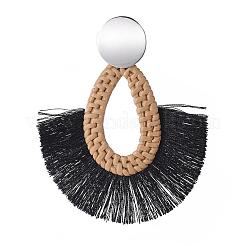Pendientes borla de nylon borla&nbsp;EJEW-JE03704-01
