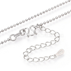Cadena de bola de latón collares&nbsp;NJEW-N054-12P