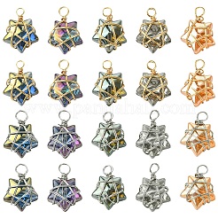 30 stücke 2 stil 5 farben glas anhänger&nbsp;PALLOY-YW00056