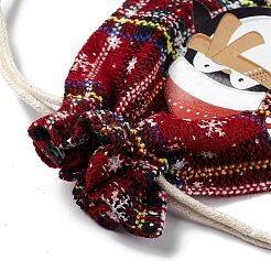 Rechteckige Jutebeutel mit Weihnachtsmotiv und Jutekordel&nbsp;LS-ABAG-E006-01C