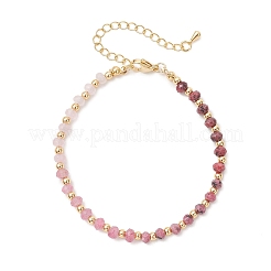 Bracelets en laiton et perles rondelles de jade naturel teint de Malaisie pour femmes&nbsp;BJEW-JB13323-02