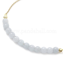 Catenine rotonde con perline di giada bianca naturale tinta&nbsp;AJEW-AN00707-02