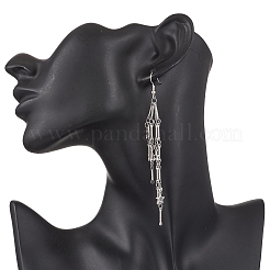 Catena a maglie in ottone con orecchini pendenti a stella&nbsp;EJEW-JE06458-02