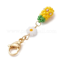 5 pendentif décoratif en forme de fruit en perles de verre&nbsp;HJEW-MZ00151