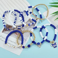 1 juego de pulseras elásticas de cuentas heishi de arcilla polimérica hechas a mano&nbsp;BJEW-SZ0002-67A-04