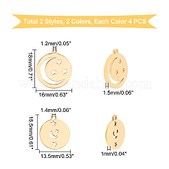 16 pz 4 pendenti in acciaio inossidabile stile 201&nbsp;STAS-DC0006-14