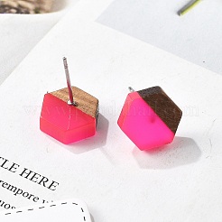 Pendientes de resina y nogal&nbsp;EJEW-R013-01P