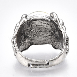 Einstellbare Fingerringe aus legiertem Glas&nbsp;RJEW-T006-02B