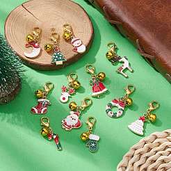 Decoraciones colgantes de esmalte de aleación navideña&nbsp;HJEW-JM01073