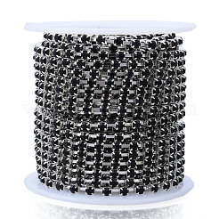 Chaînes strass en laiton plaqué argent&nbsp;CHC-N020-11B