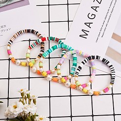 5pcs 5 Farben Polymerton Heishi Perlen Stretch Armbänder Sets&nbsp;BJEW-SZ0001-55