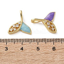 Pendenti in zirconi cubici trasparenti in micro pavè di ottone&nbsp;KK-D221-24G