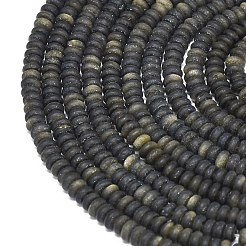 Natürliche goldenen Glanz Obsidian Perlen Stränge&nbsp;G-P575-A29-4x2mm