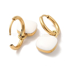 Pendientes de aro colgantes con candado cuadrado y esmalte con revestimiento iónico (IP)&nbsp;STAS-H175-22G-A