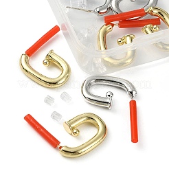 8 Stück 2-Farben-Rack-Plating-Legierungs-Ohrstecker-Ohrring-Zubehörse&nbsp;FIND-YW0003-82A