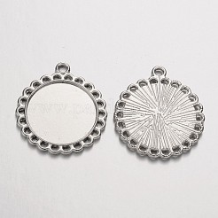 Tibetischen stil Anhänger Fassungen für Cabochons&nbsp;TIBE-21668-P-RS