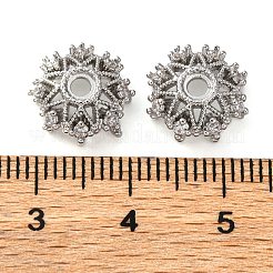 Tappi di perline in zirconia cubica trasparente micro pavé in ottone&nbsp;KK-K378-44P