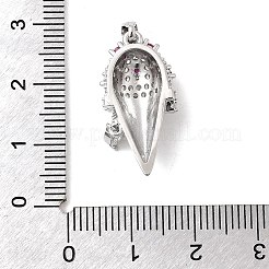 Colgantes de latón con micropavé de circonitas cúbicas transparentes y rosa intenso&nbsp;KK-A277-35P