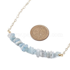 Collane con bavaglino con chip acquamarina naturale&nbsp;NJEW-JN04950-04