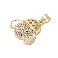 Pendenti in zirconi cubici trasparenti in micro pavè di ottone&nbsp;KK-I712-27G