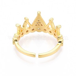 Manschettenringe aus Messing mit Mikropavé-Zirkonia für Damen&nbsp;KK-T071-70G