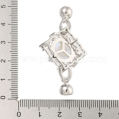 Gestellbeschichtung Rhombus Messing Micro Pavé klare Zirkonia Faltverschlüsse&nbsp;KK-F876-01P